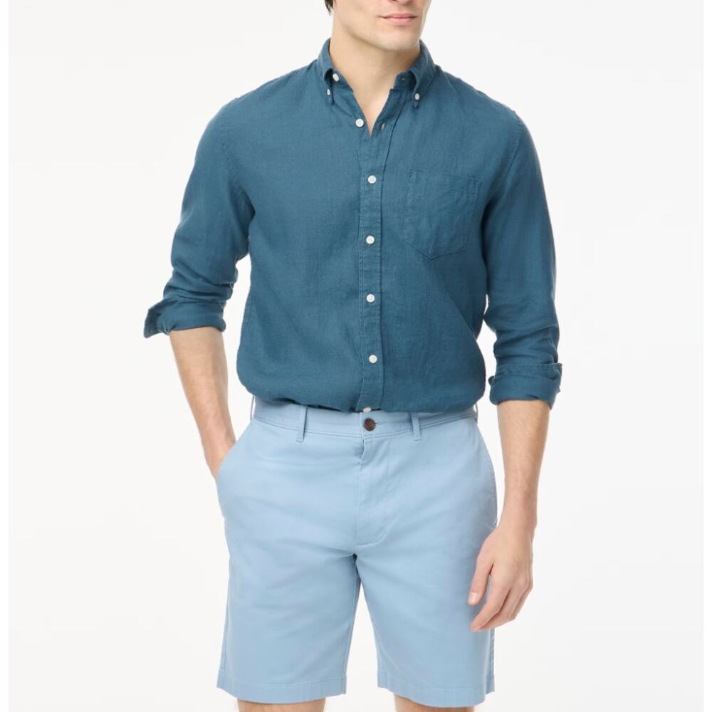 J. Crew Men's 9" Flex Chino Shorts Light Blue Size 33